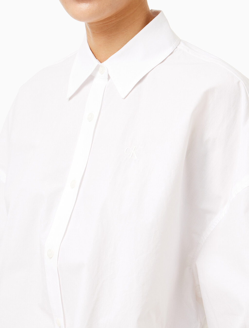 Buy 여성 크롭 패션 셔츠 in color BRIGHT WHITE