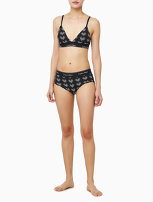 Buy 여성 아이콘 코튼 모달 트라이앵글 in color BLACK PRINT