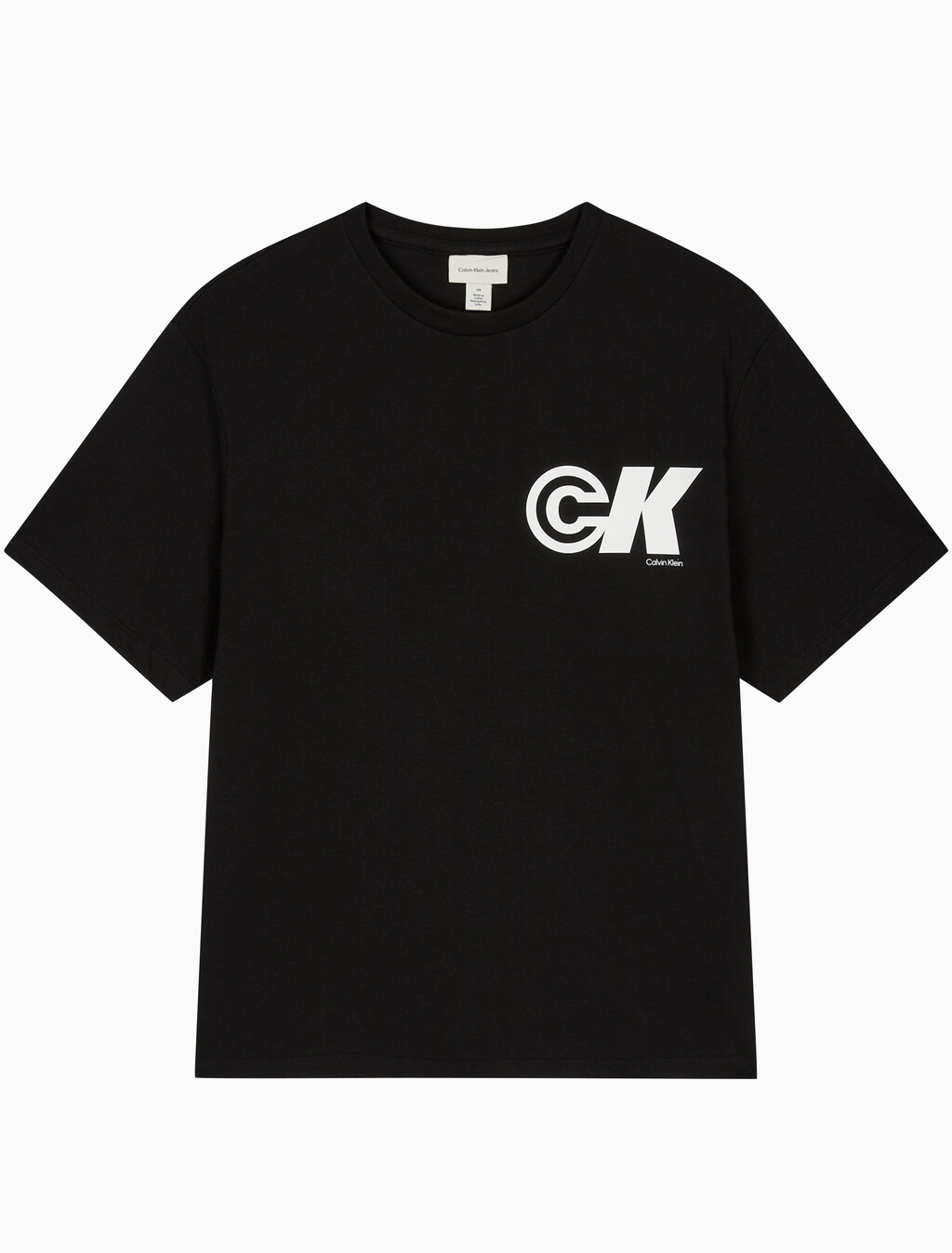 Buy 남성 이지핏 CK 스포츠 로고 그래픽 반팔 티셔츠 in color BLACK