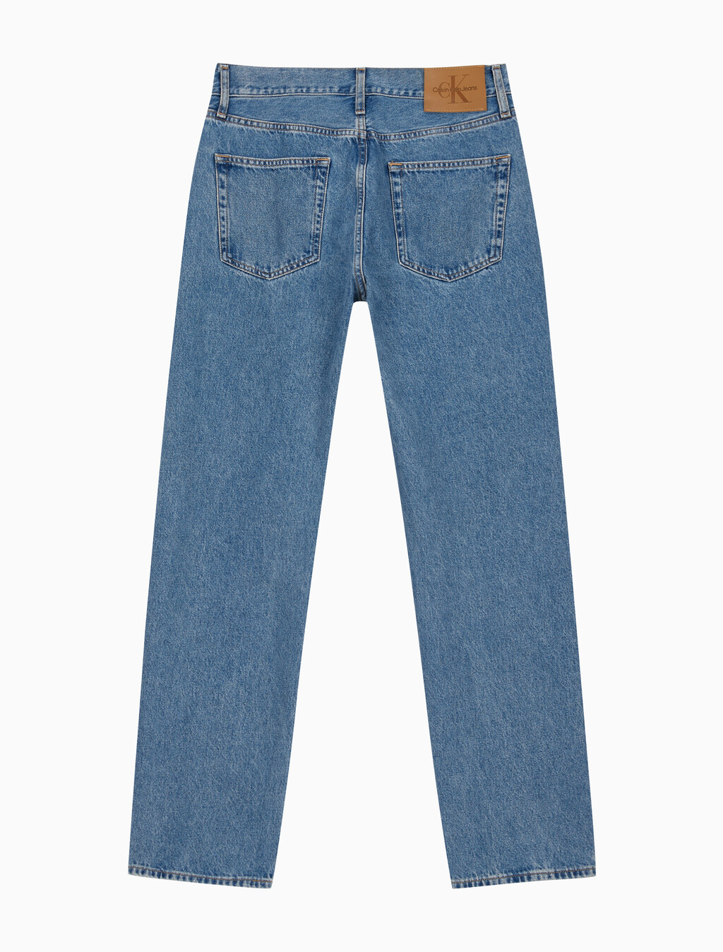 Buy 남성 스탠다드 스트레이트핏 스톤블루 데님 in color MID BLUE BACK EMBRO