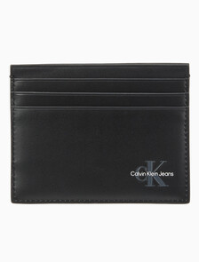 Buy 남성 CKJ 모노그램 소프트 레더 카드지갑 in color BLACK