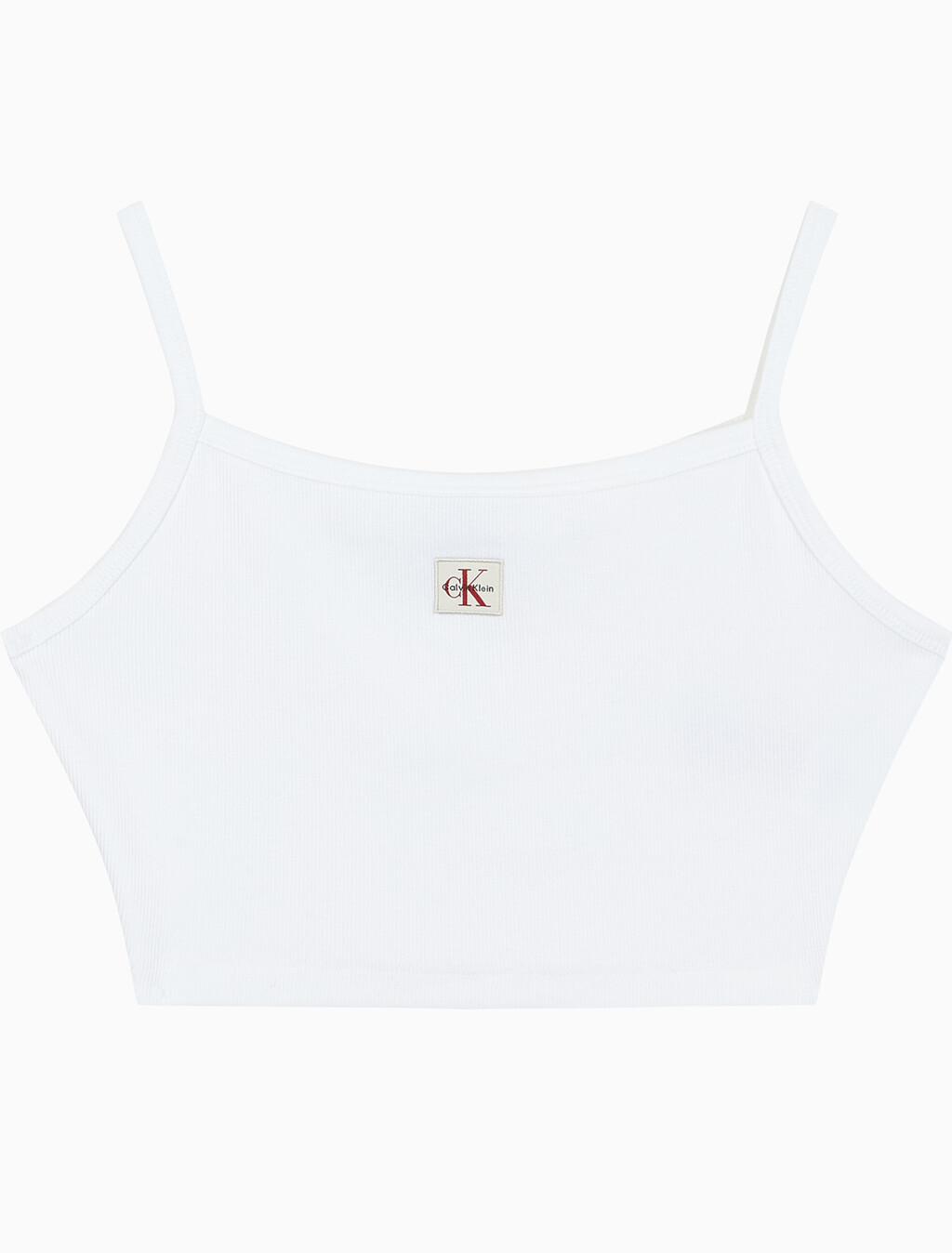 Buy 여성 우븐라벨 베이비립 크롭 탱크 in color BRIGHT WHITE