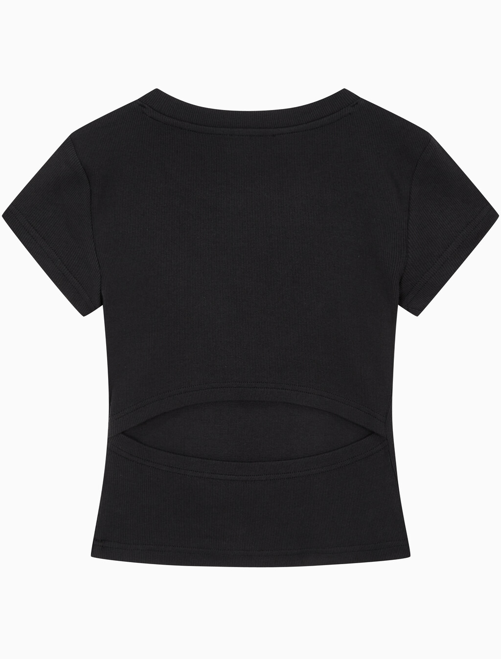 Buy 여성 컷아웃 립 탑 in color BLACK