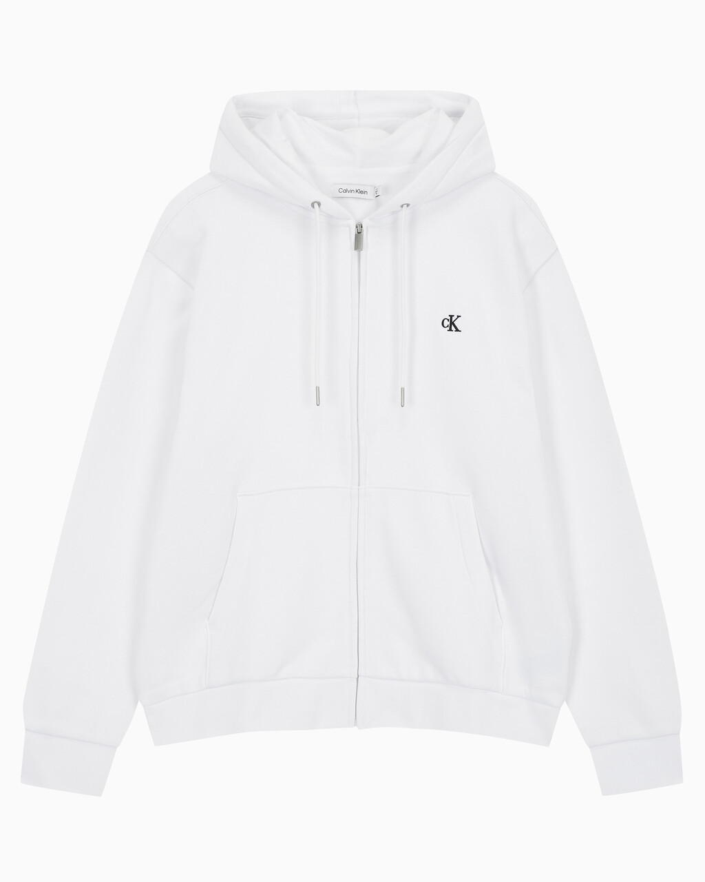 Buy 남성 아카이브 로고 플리스 집업 후디 in color BRILLIANT WHITE