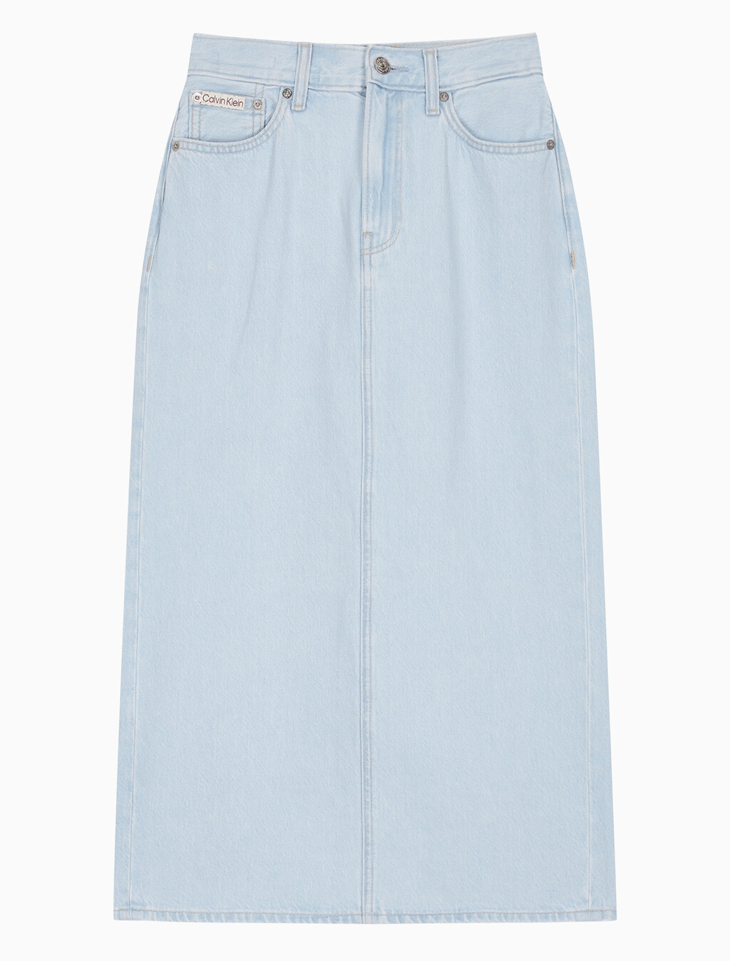 Buy 여성 블리치드 인디고 데님 맥시 스커트 in color LIGHT BLUE