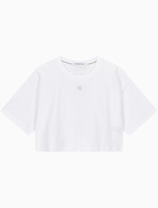 Buy 여성 그래픽 크롭 반팔 티셔츠 in color BRIGHT WHITE