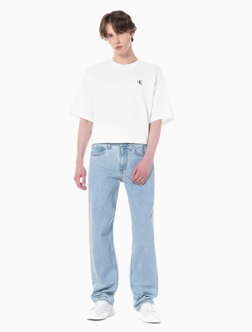 Buy 남성 90's 스트레이트핏 라이트블루 데님 in color CHALKY BLUE