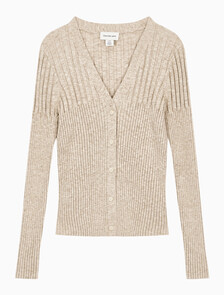 Buy 여성 립 가디건 in color Beige