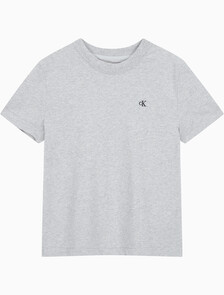Buy 여성 릴렉스핏 아카이브 로고 크루넥 반팔 티셔츠 in color GREY HEATHER