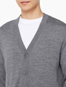 Buy 남성 메리노 울 스웨터 가디건 in color MEDIUM GREY HEATHER