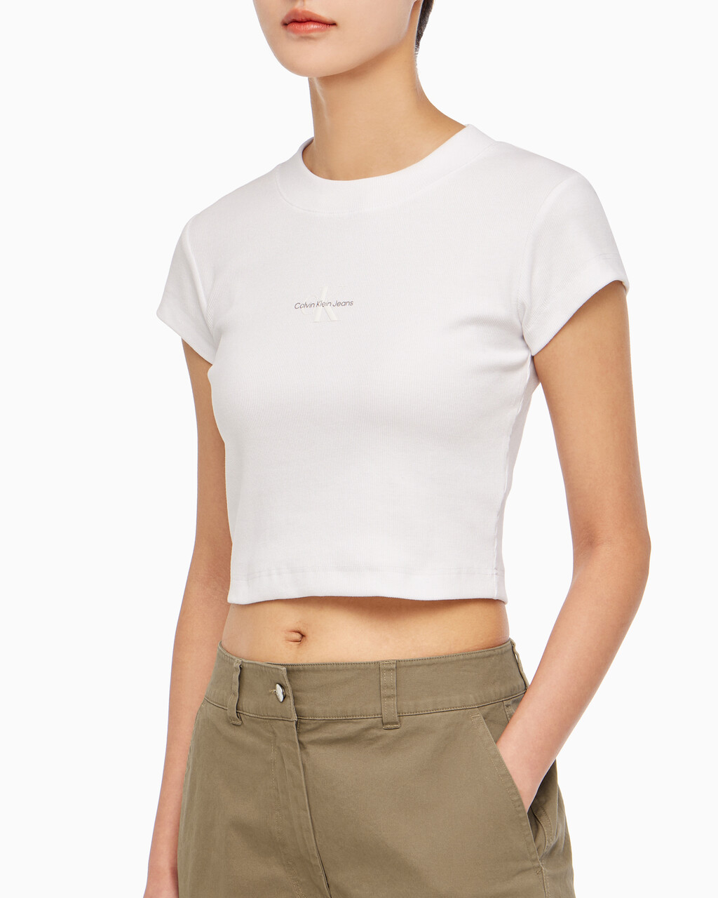 Buy 여성 모노그램 베이비 티셔츠 in color BRIGHT WHITE