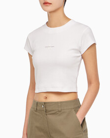 Buy 여성 모노그램 베이비 티셔츠 in color BRIGHT WHITE