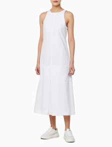 Buy 여성 포플린 심플 캐주얼 드레스 in color BRILLIANT WHITE
