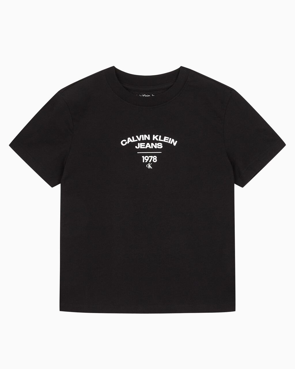 Buy 여성 1987 로고 베이비핏 반팔 티셔츠 in color CK BLACK