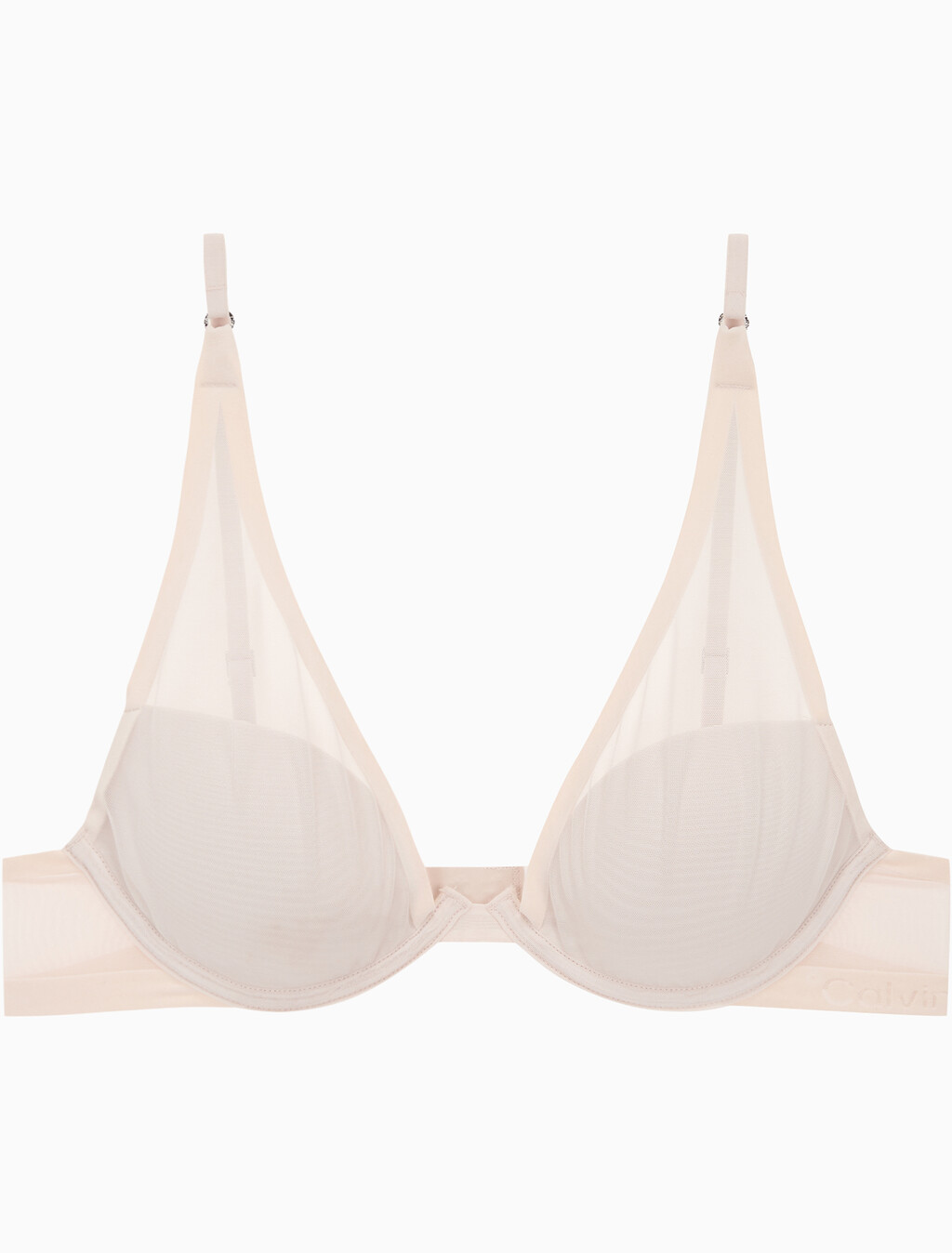 Buy 여성 미니멀리스트 메쉬 AF 푸쉬업 브라 in color PINK BEIGE