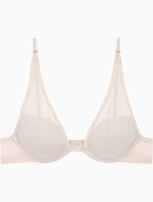 Buy 여성 미니멀리스트 메쉬 AF 푸쉬업 브라 in color PINK BEIGE