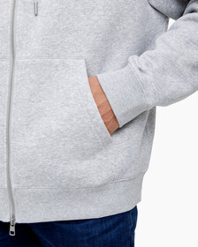 Buy 남녀공용 릴렉스핏 모노그램 집업 후디 in color LIGHT GREY HEATHER