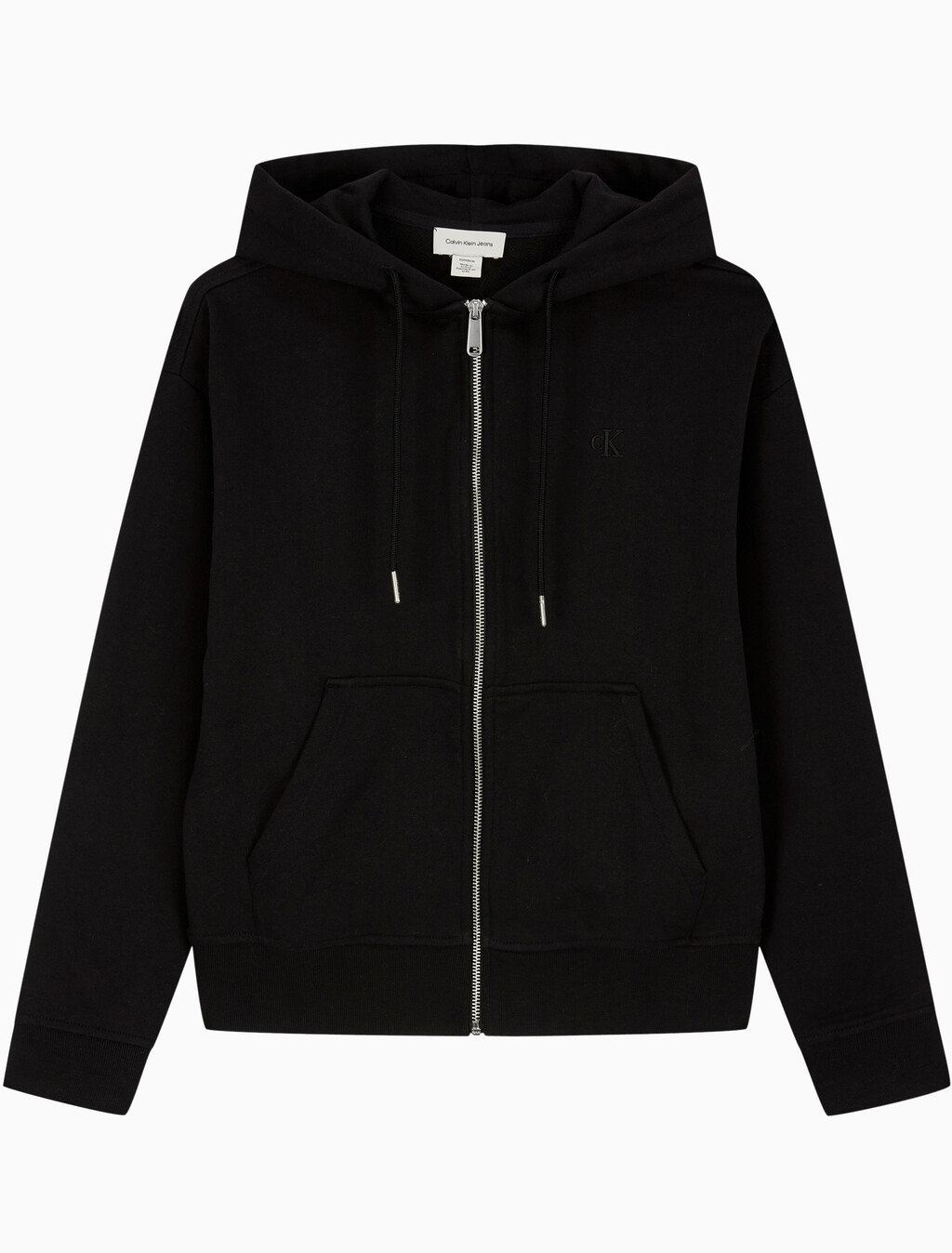 Buy 여성 아카이브 로고 프렌치 테리 풀집업 후디 in color BLACK