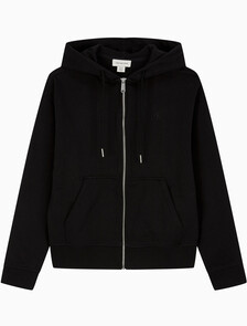 Buy 여성 아카이브 로고 프렌치 테리 풀집업 후디 in color BLACK