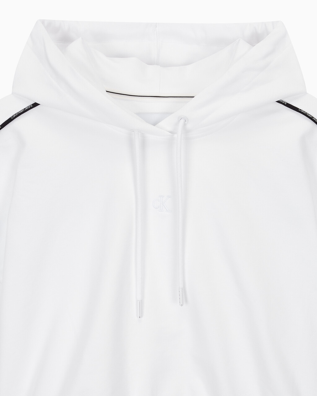 Buy 여성 로고 피핑 크롭 반팔 후디 in color BRIGHT WHITE