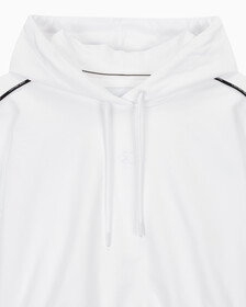 Buy 여성 로고 피핑 크롭 반팔 후디 in color BRIGHT WHITE