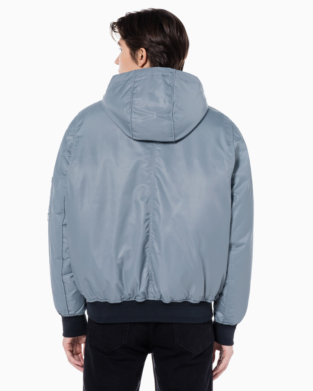 Buy 남성 후디 보머 다운 자켓 in color GREY
