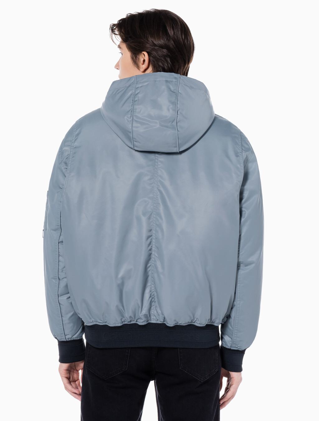 Buy 남성 후디 보머 다운 자켓 in color GREY