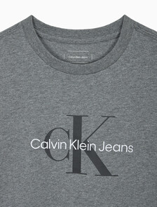 Buy 여성 히어로 모노로고 크루넥 반팔 티셔츠 in color MEDIUM GREY HEATHER