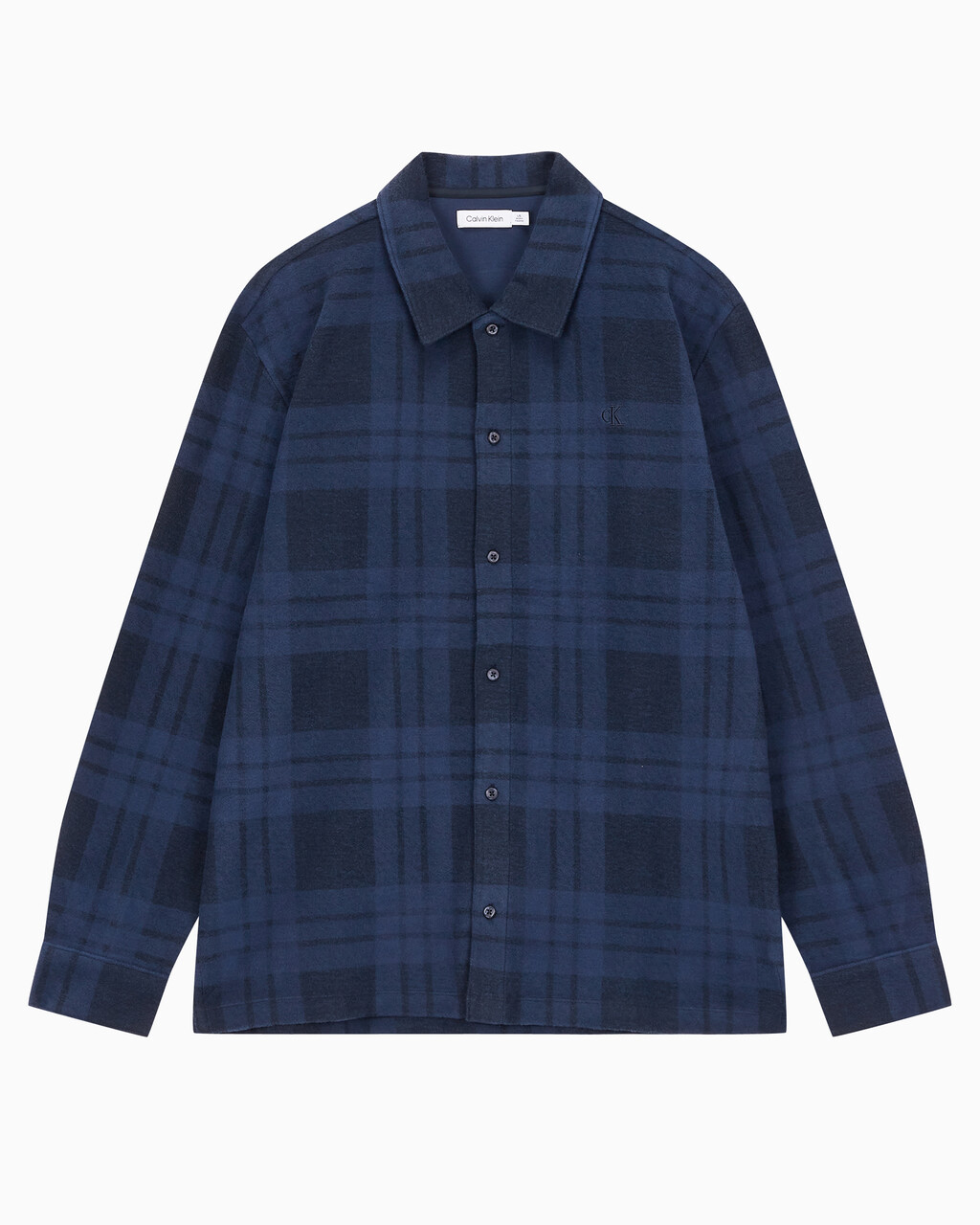 Buy 남성 프린트 플레이드 긴팔 셔츠자켓 in color DARK SAPPHIRE