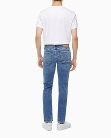 Buy 남성 미드블루 바디핏 데님 in color MID BLUE BACK EMBRO