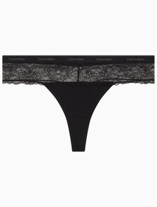 Buy 여성 모던 코튼 레이스 T팬티 in color BLACK