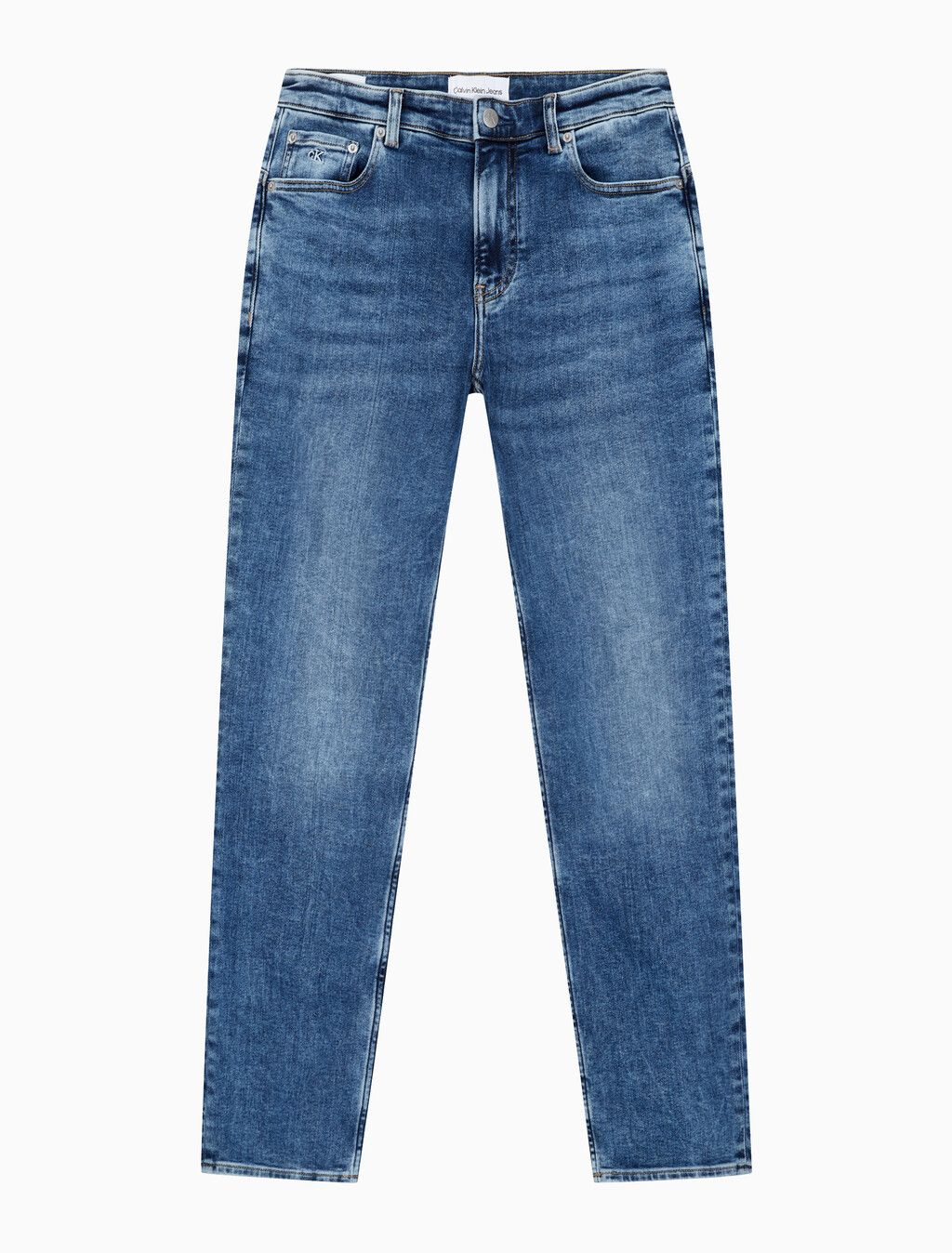 Buy 남성 미드블루 바디핏 데님 in color MID BLUE BACK EMBRO