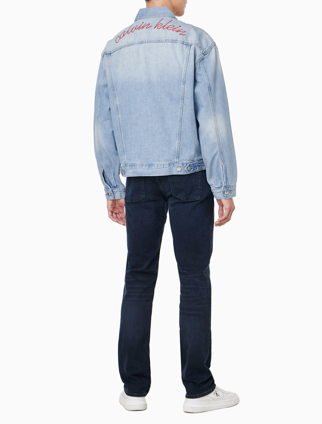 Buy 남성 90's 릴렉스핏 라이트블루 자수 데님 자켓 in color REFLECTION BLUE