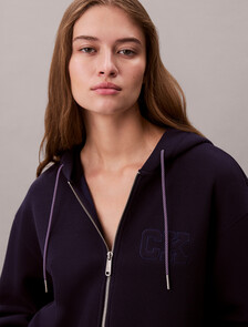 Buy 여성 릴렉스 크롭 집업 후디 스웻셔츠 in color Evening Blue