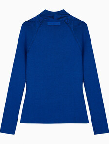 Buy 여성 L/S 모크넥 풀오버 스웨터 in color blue