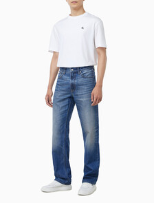 Buy 남성 90's 스트레이트핏 미드블루 럭스라인 기모 데님 in color mid blue