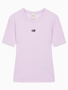 Buy 여성 모달 립 반팔 티셔츠 in color LAVENDER BLUSH