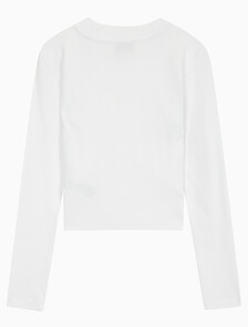 Buy 여성 L/S 모노그램 베이비 티셔츠 in color BRILLIANT WHITE