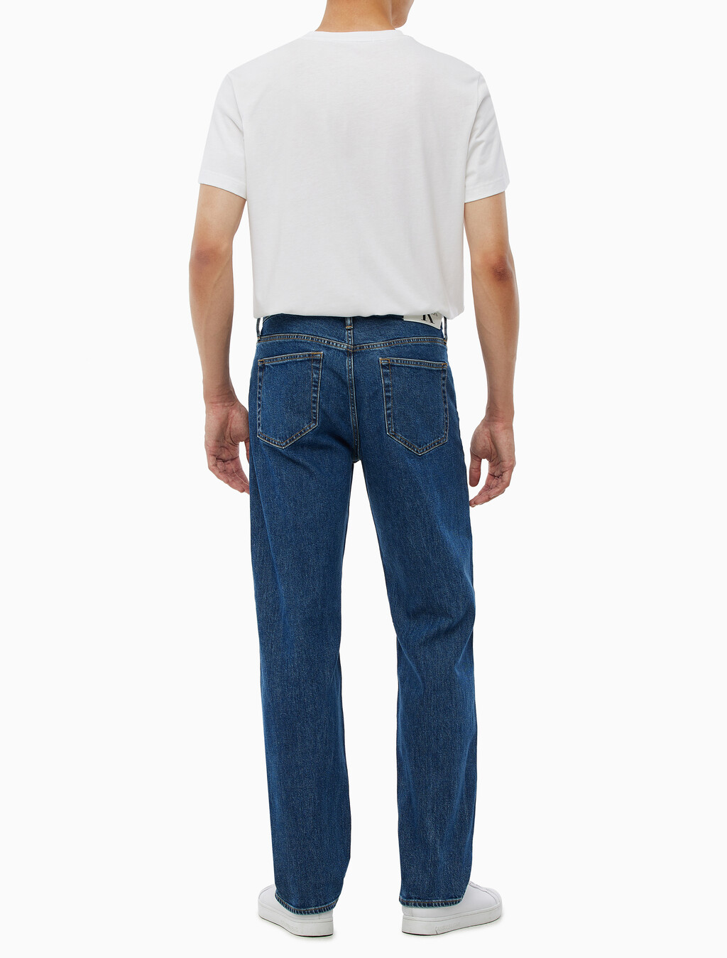 Buy 남성 90's 스트레이트핏 미드블루 데님 in color MID BLUE BACK EMBRO