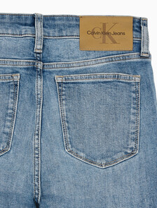 Buy 여성 하이라이즈 플레어핏 미드블루 이탈리안 데님 in color MID BLUE BACK EMBRO