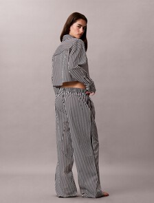 Buy 여성 코튼 포플린 팬츠 in color PENNY STRIPE+BLACK