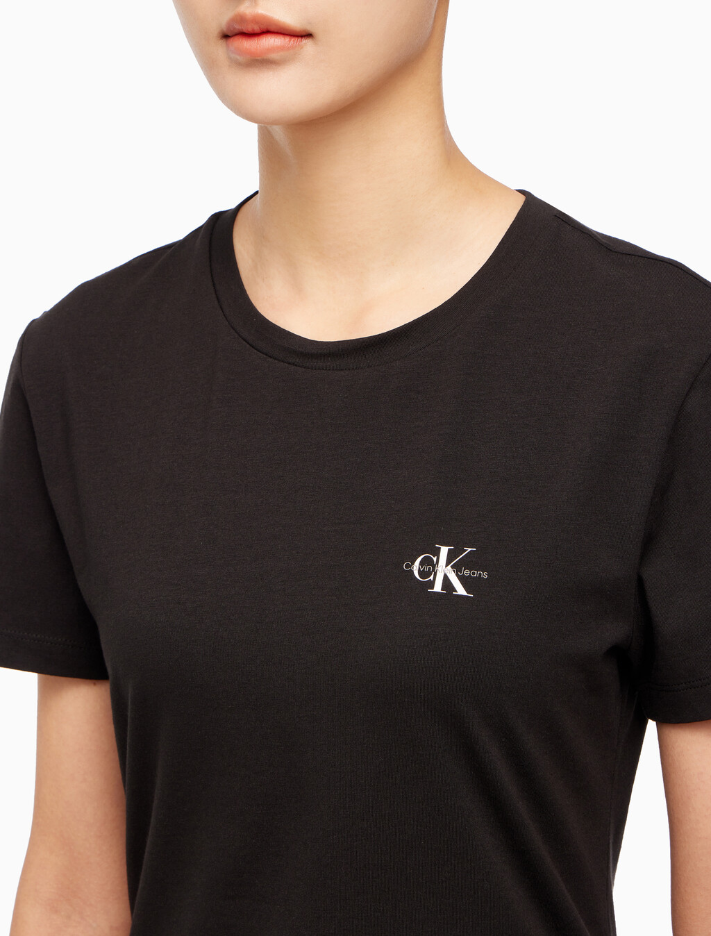 Buy 여성 슬림핏 2PK 반팔 티셔츠 in color CK BLACK