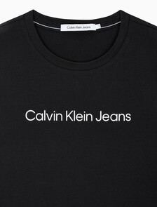 Buy 여성 슬림핏 인스티튜셔널 로고 긴팔 티셔츠 in color CK BLACK