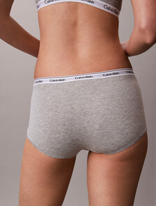 Buy 여성 모던로고 미드라이즈 보이쇼츠 in color GREY HEATHER