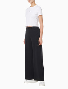 Buy 여성 웨이스트 밴드 로고 트라우저 in color BLACK