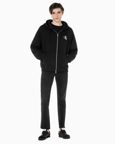 Buy 남성 바디핏 스트레치 블랙 데님 in color WASHED BLACK LOGO LACE
