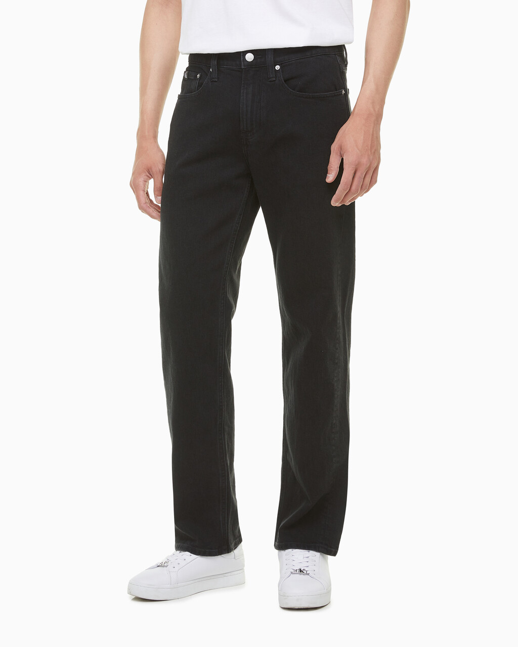 Buy 남성 블랙 90s 스트레이트핏 데님 in color WASHED BLACK LOGO LACE