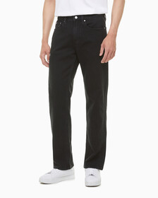 Buy 남성 블랙 90s 스트레이트핏 데님 in color WASHED BLACK LOGO LACE