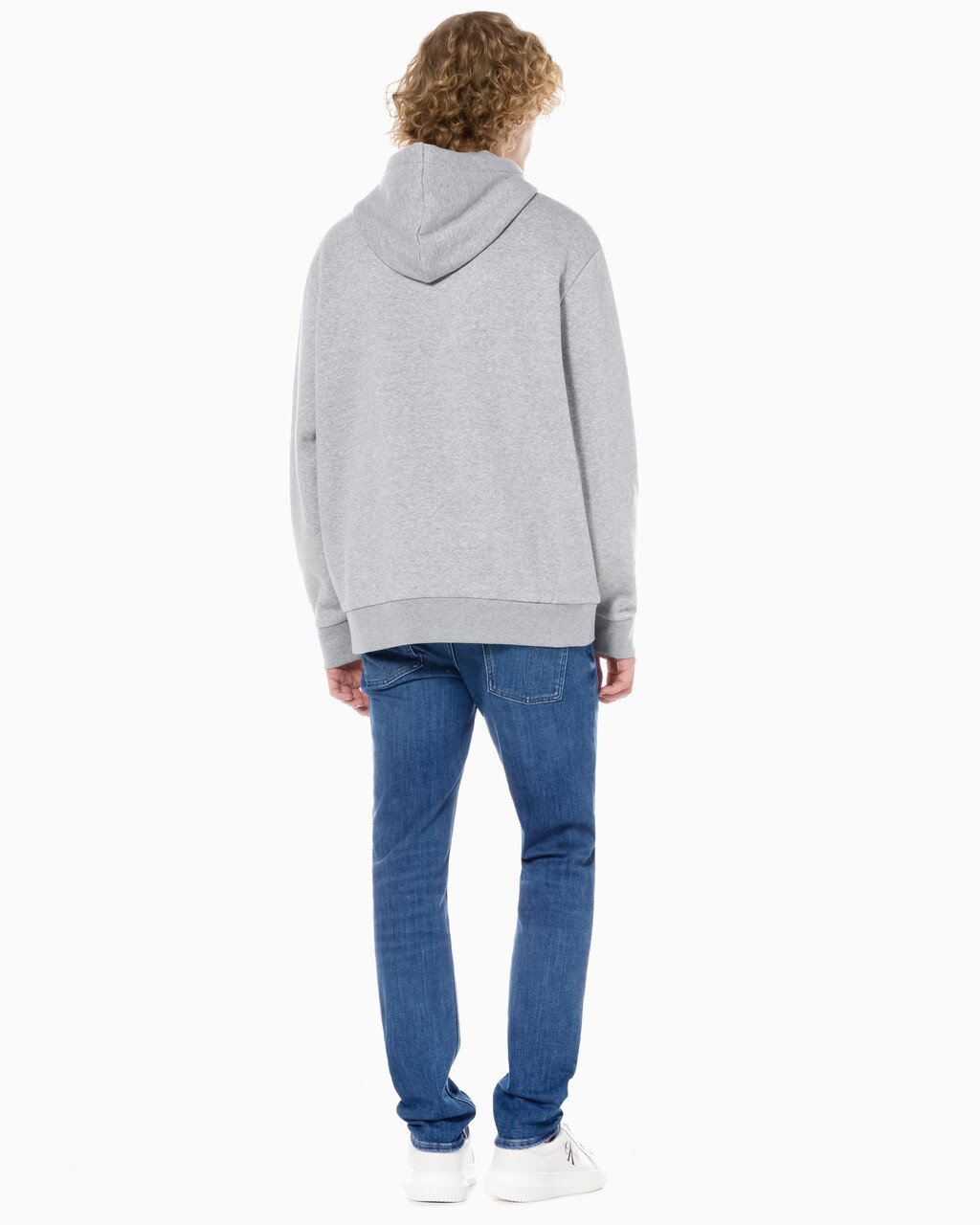 Buy 남성 바디 테이퍼핏 기모 미드블루 데님 in color MID BLUE BACK EMBRO