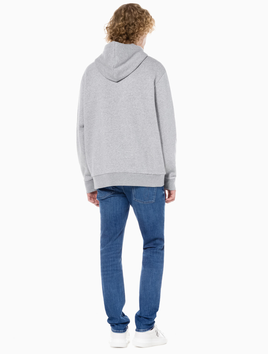 Buy 남성 바디 테이퍼핏 기모 미드블루 데님 in color MID BLUE BACK EMBRO